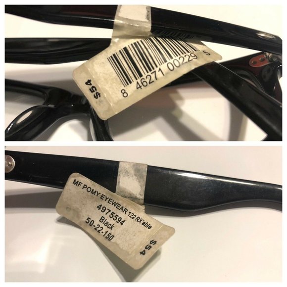 Pomy Eyewear Eyeglass Frames RX black 50-22-150 - Picture 5 of 5